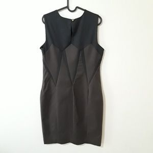 Zara Brown Black Sleevless Mini Dress Size Large